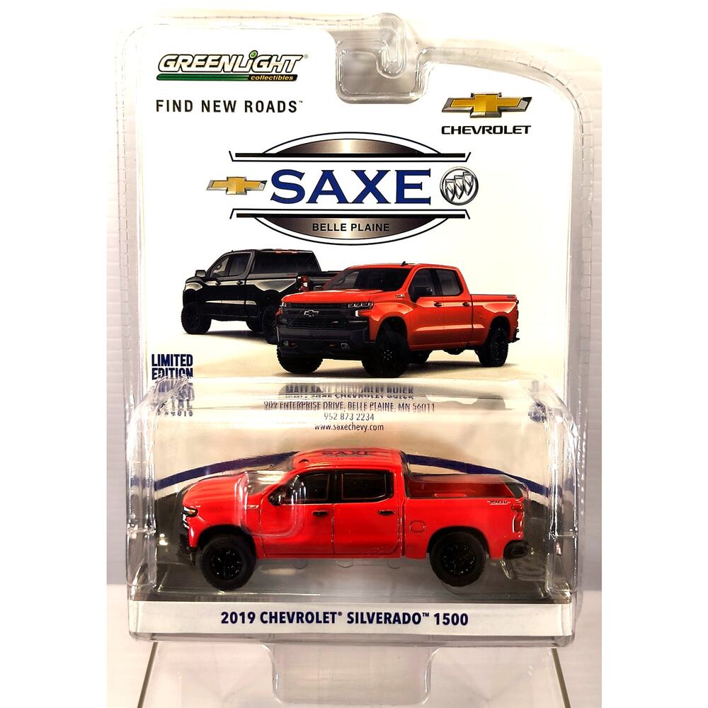Greenlight Collectibles 2019 Saxe Chevy Buick Red CHEVROLET SILVERADO 1500, New!